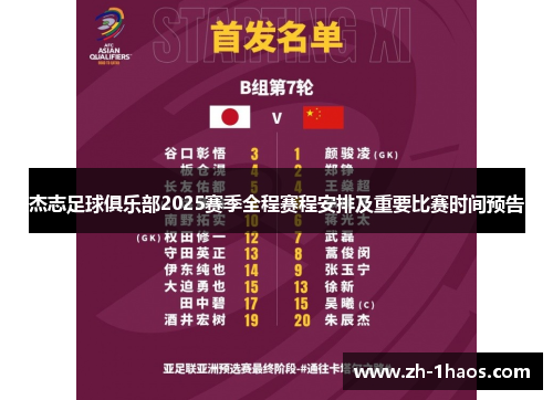 杰志足球俱乐部2025赛季全程赛程安排及重要比赛时间预告