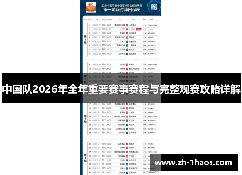中国队2026年全年重要赛事赛程与完整观赛攻略详解 中国队2026年全年重要赛事赛程与完整观赛攻略详解